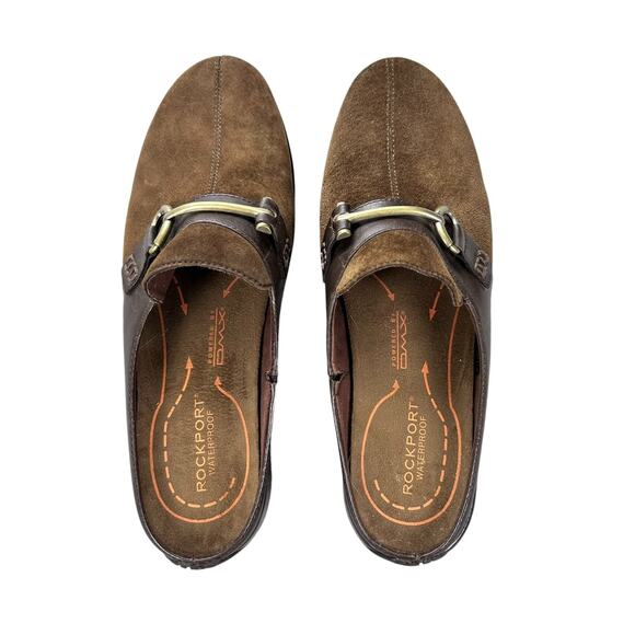 Rockport DMX Brown Suede Leather Women 10 M Waterproof Hydro-shield Shoes Slide - Picture 4 of 8
